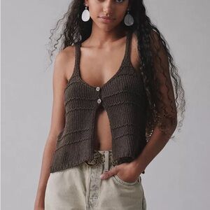 Kimchi Blue Urban Outfitters Kiara Split Front Flyaway Sweater Knit Tank Top